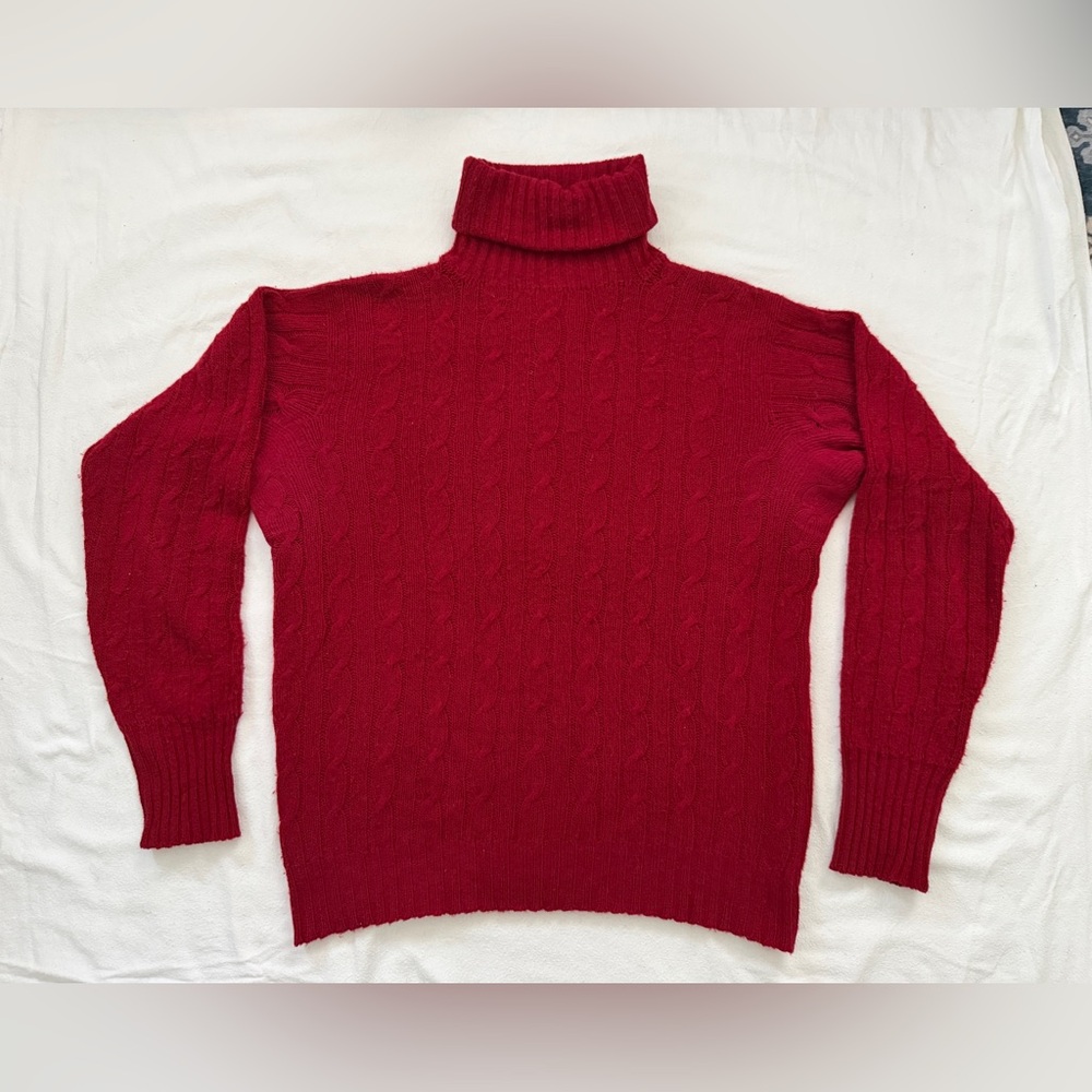 Vintage Andre Oliver Cashmere Red Turtleneck Sweater